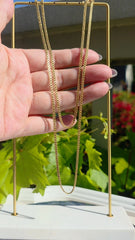 18k Solid Gold Antique Long Chain Necklace | Indulgems