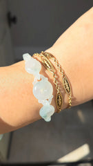 14k Yellow Gold Burmese Jadeite Handcarved Chain Extender Connector | Indulgems