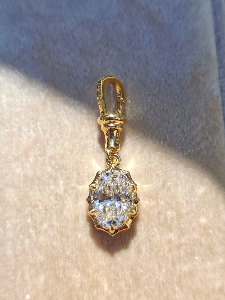 18k Solid Gold 2 Carat Lab-grown Diamond Solitaire Pendant | Indulgems | Belle Époque Collection