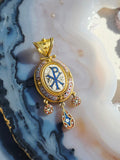 18k Solid Gold Antique Micromosaic Pendant Locket | Indulgems