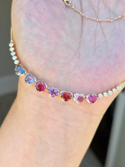 14k Yellow Gold Burmese Spinel Heart Necklace | Indulgems