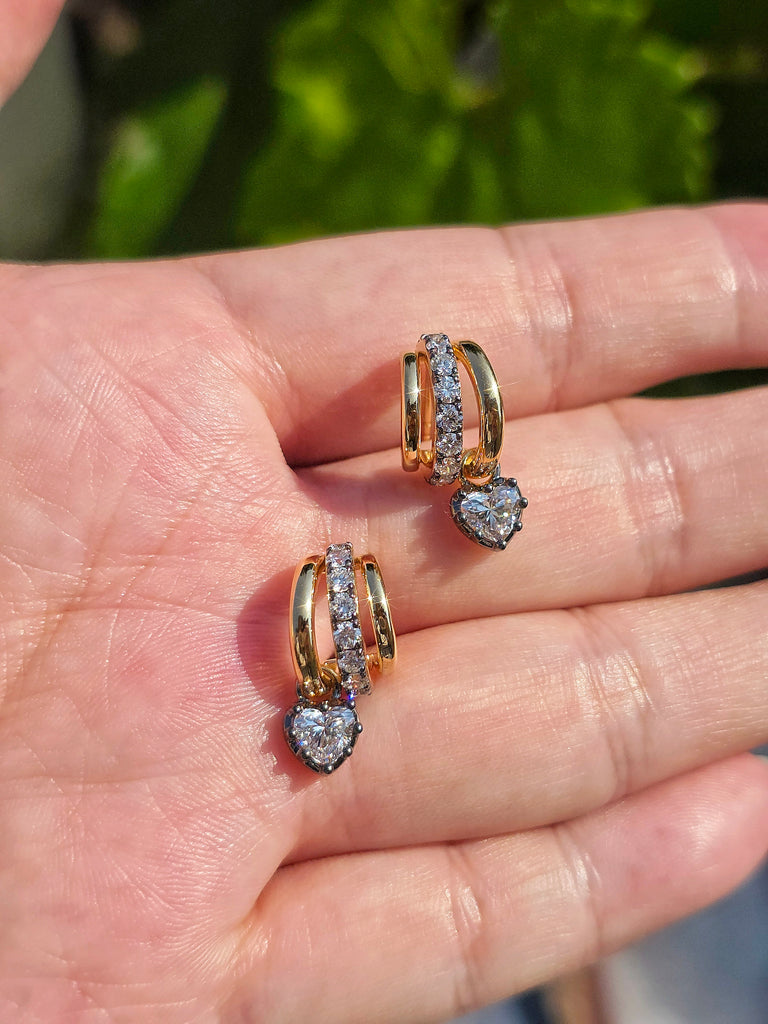 18k Solid Gold Lab-grown Diamond Huggie Earrings | Indulgems