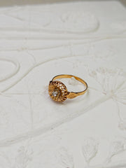 Antique 18K Gold Diamond Accent Ring 7, 8, 9