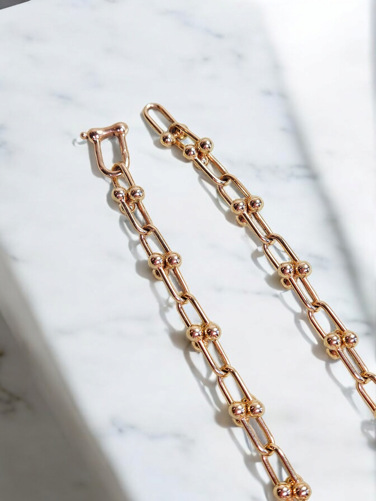 14k Yellow Gold Hardware Chain Necklace 18 inches | Indulgems