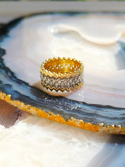 14k Yellow Gold Diamond Pave Band Ring size 8| Indulgems