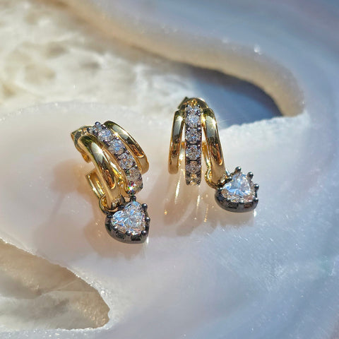 18k Solid Gold Lab-grown Diamond Huggie Earrings | Indulgems