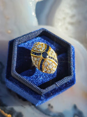 18k Yellow Gold Sapphire and Diamond Ring | Indulgems