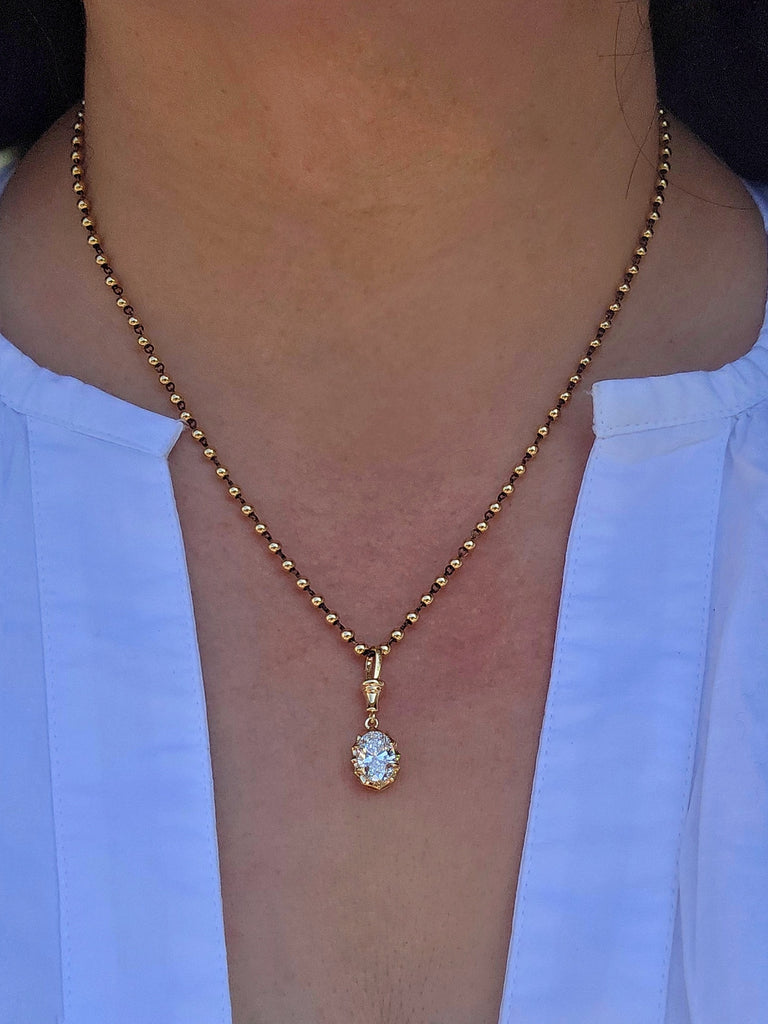 18k Solid Gold 2 Carat Lab-grown Diamond Solitaire Pendant | Indulgems | Belle Époque Collection