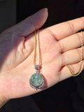 14k Gold Black Rhodium Burmese Jadeite Pendant | Indulgems