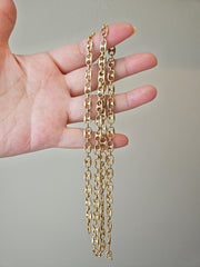 Solid 18K Yellow Gold Mariner Chain Long Necklace 31"