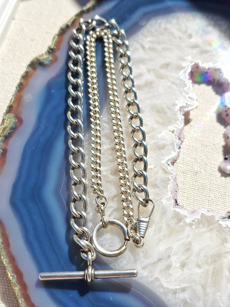 Antique Silver Watch Chain Necklace | Indulgems