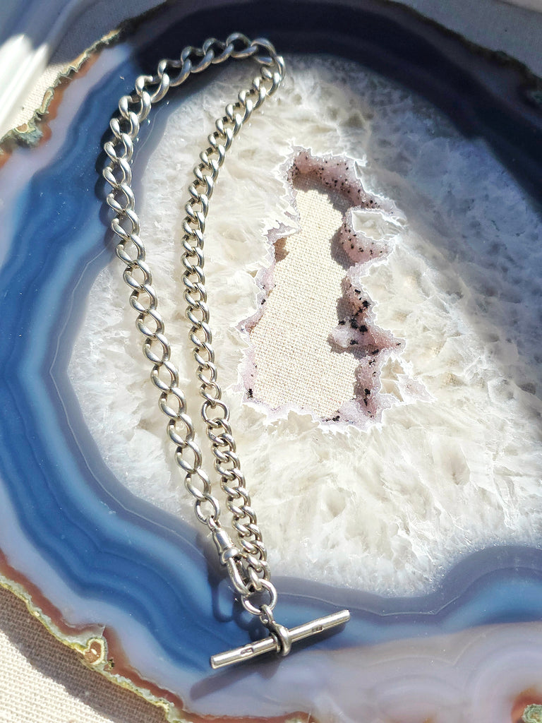 Antique Silver Watch Chain Necklace | Indulgems