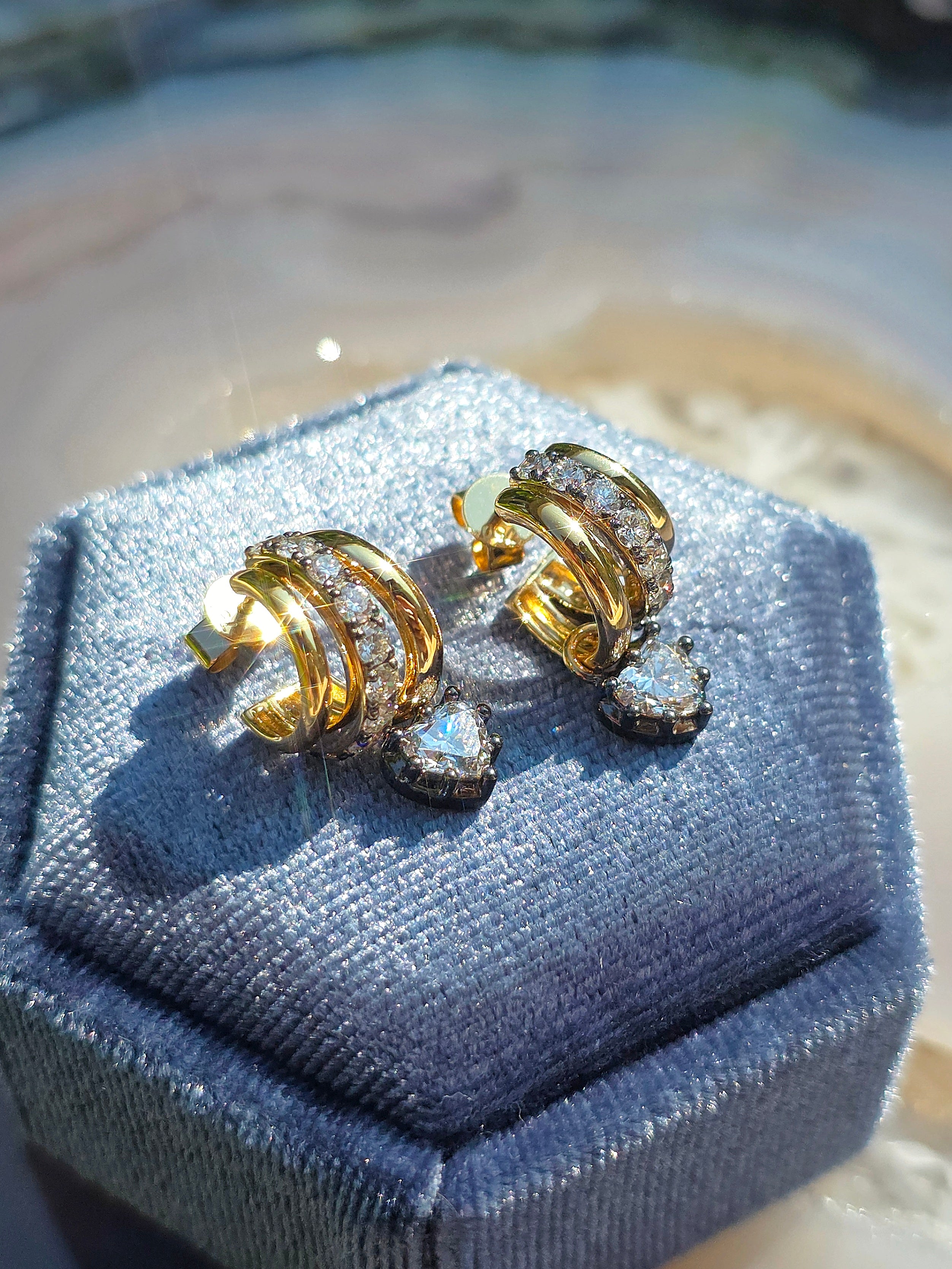 18k Solid Gold Lab-grown Diamond Huggie Earrings | Indulgems
