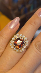 18k Solid Rose Gold 6.10ct Rare Natural Pyrope Spessartite Garnet Ring Size 7 | Indulgems