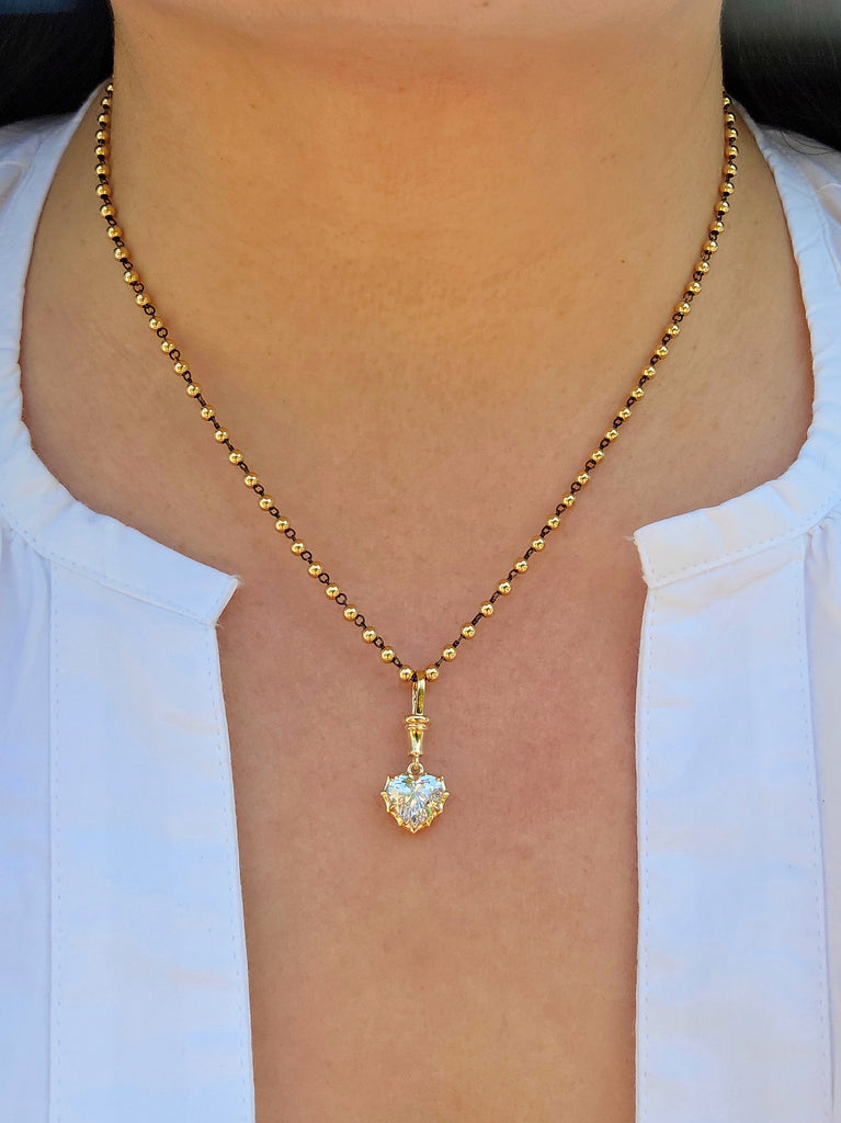 18k Yellow Gold 2 Carat Lab-grown Diamond Solitaire Pendant | Indulgems | Belle Époque Collection