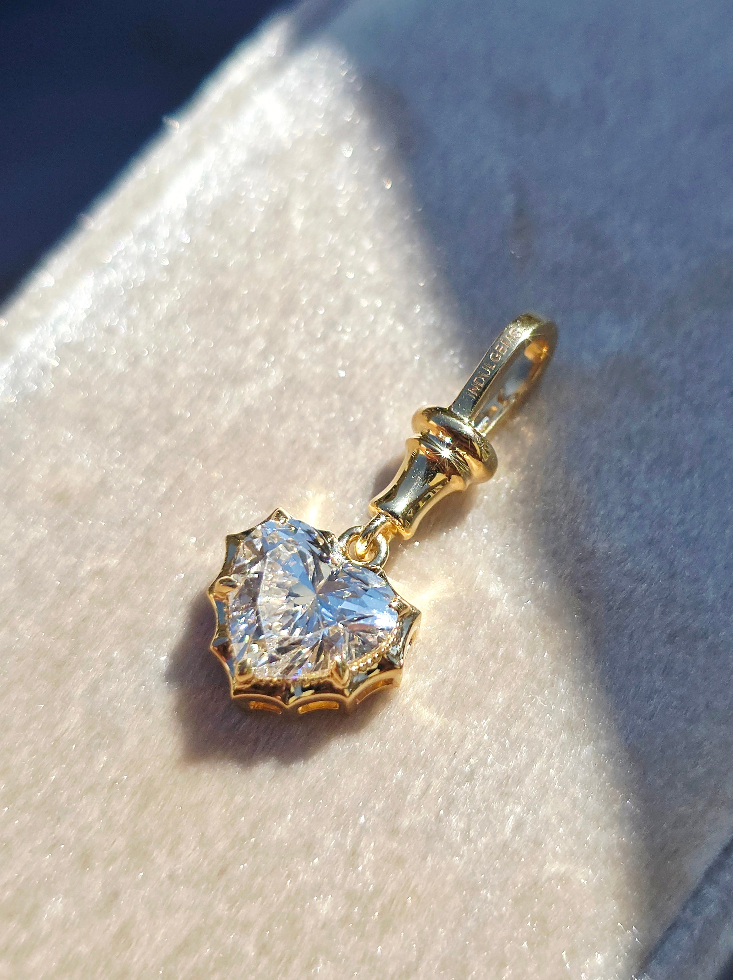 18k Yellow Gold 2 Carat Lab-grown Diamond Solitaire Pendant | Indulgems | Belle Époque Collection