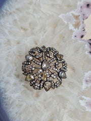 Antique 5 Carat Rose-cut Diamond Brooch Pendant in Silver | Indulgems