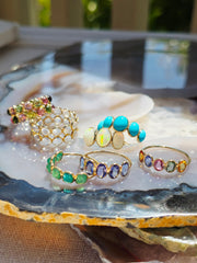 14k Yellow Gold Gemstone Stacking Ring | Indulgems | Designs in Real Gold