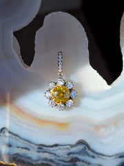 14k Yellow Gold Sphene & Lab Diamond Pendant | Indulgems | Diana Collection