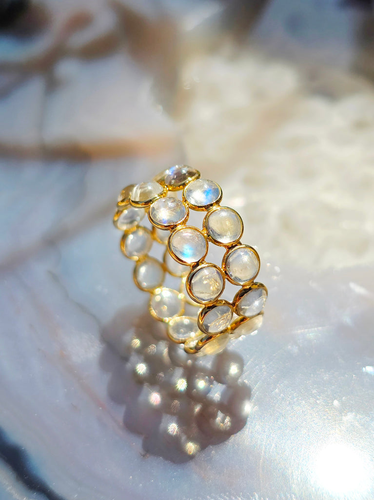 14k Yellow Gold Gemstone Stacking Ring | Indulgems | Designs in Real Gold