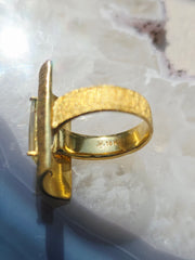 18k Solid Gold Lemon Quartz & Diamond Ring size 8 | Indulgems
