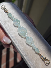 14k Yellow Gold Burmese Jadeite Handcarved Chain Extender Connector | Indulgems