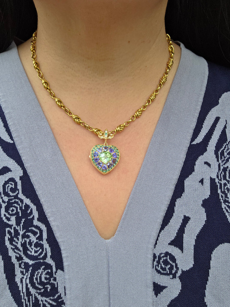 18k Solid Gold Vintage French Knotted Link Necklace | Indulgems
