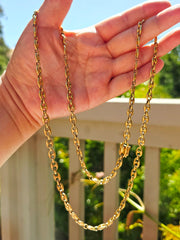 18k Solid Gold French Mariner Chain Necklace | Indulgems