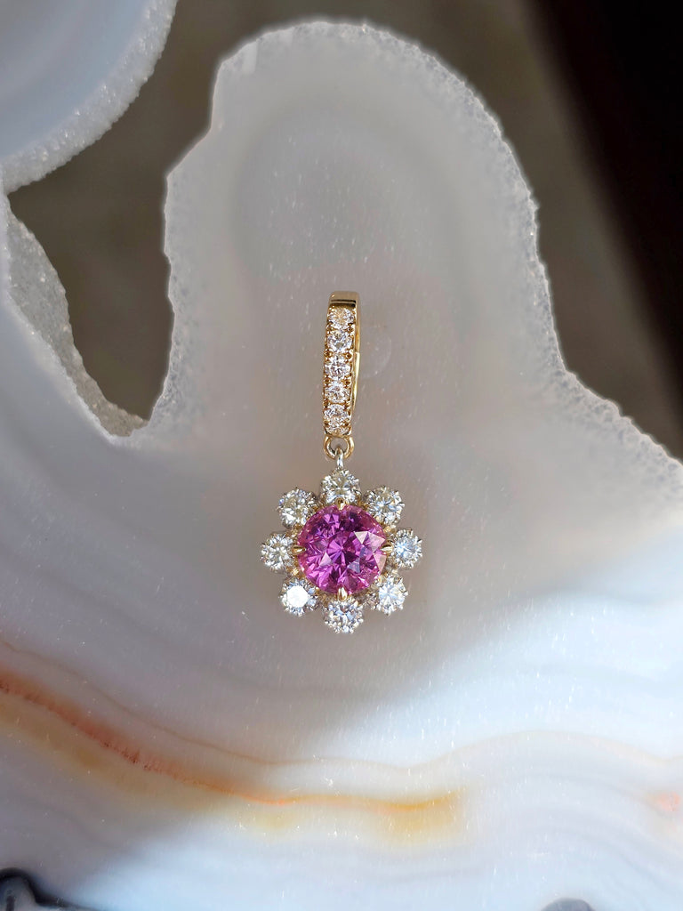 14k Gold 2.15ct Mahenge Spinel & Diamond Pendant | Indulgems | Diana