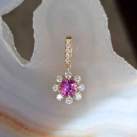 14k Gold 2.15ct Mahenge Spinel & Diamond Pendant | Indulgems | Diana