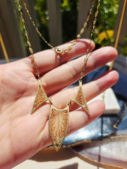 Antique 18K Yellow Gold Art Deco Filigree Necklace 16" | Indulgems | Designs in Real Gold