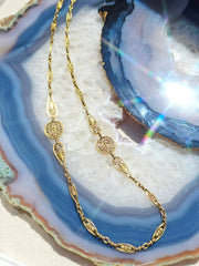 18k Solid Gold French Antique Filigree Necklace 20" | Indulgems