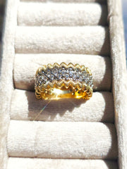 14k Yellow Gold Diamond Pave Band Ring size 8| Indulgems