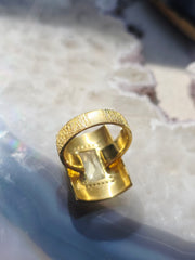 18k Solid Gold Lemon Quartz & Diamond Ring size 8 | Indulgems
