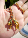 18k Solid Gold Vintage Large Hanging Panther Pendant | Indulgems
