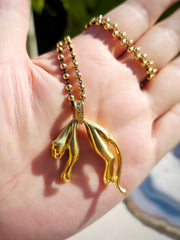 18k Solid Gold Vintage Large Hanging Panther Pendant | Indulgems