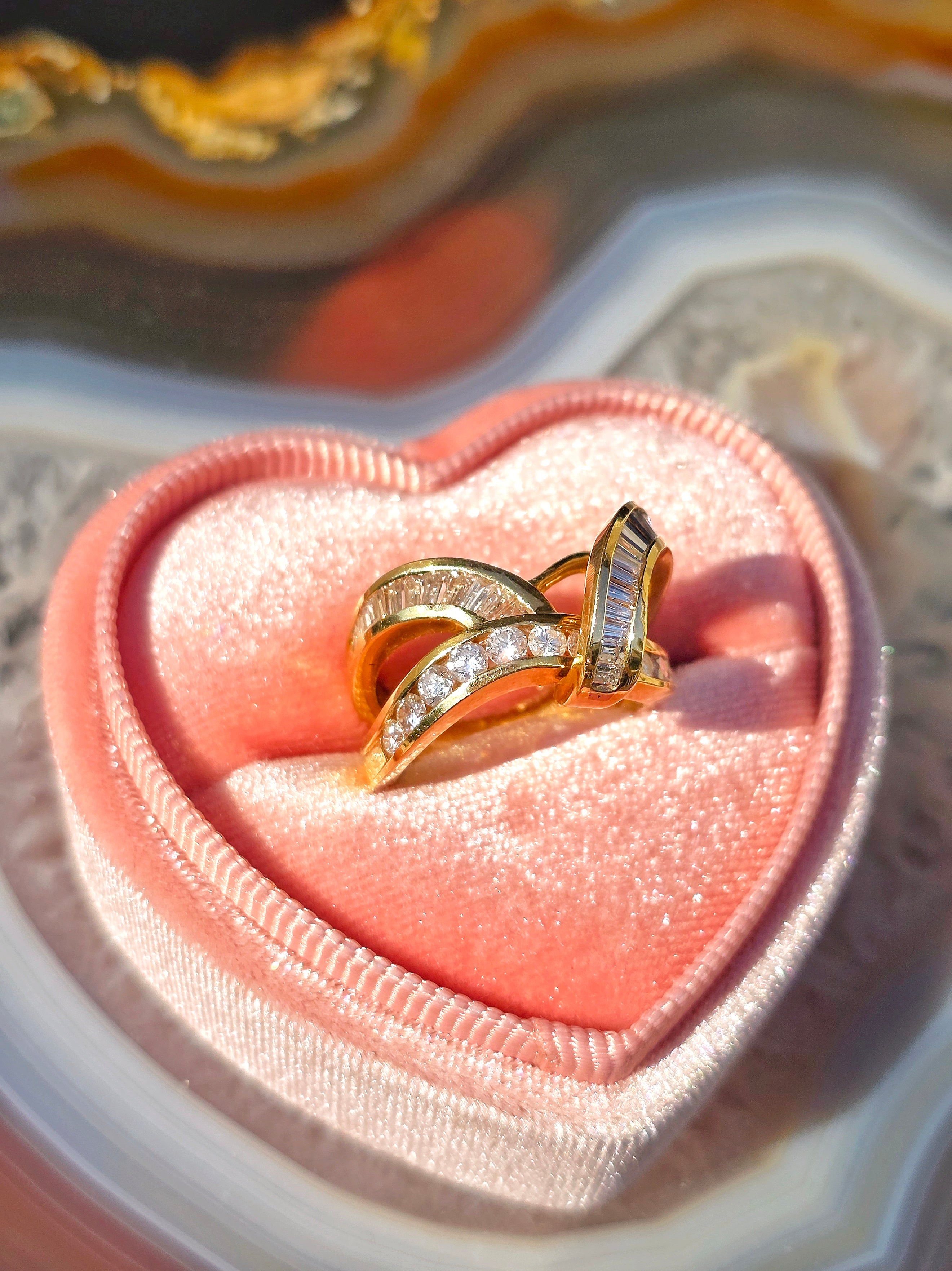 14k Yellow Gold Diamond Vintage Curve Ring Size 6.5 | Indulgems