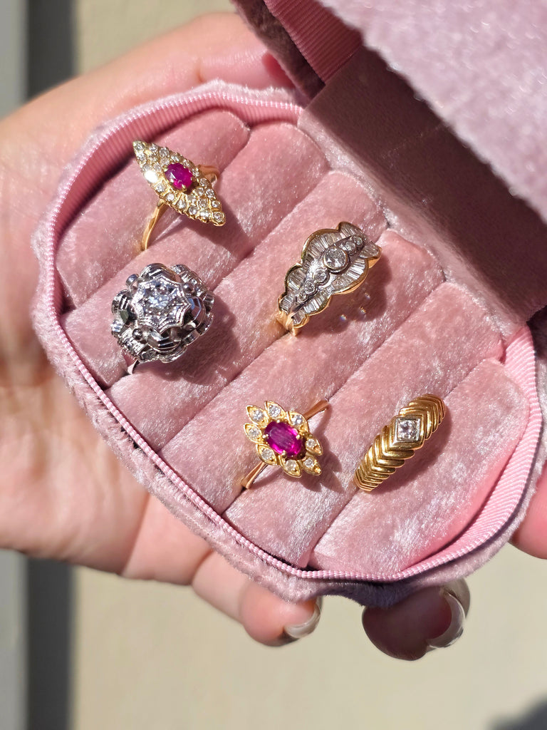 18k Solid Gold Ruby Vintage Ring Size 7| Indulgems