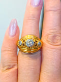 18k Solid Gold Old Cut Diamond Dome Ring Size 6 | Indulgems