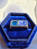 14k Yellow Gold Teal Lilac Sapphire Ring Size 8 | Indulgems | Duality