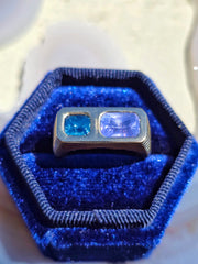 14k Yellow Gold Teal Lilac Sapphire Ring Size 8 | Indulgems | Duality