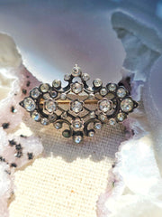 Silver & 18k Gold Antique Paste Brooch | Indulgems