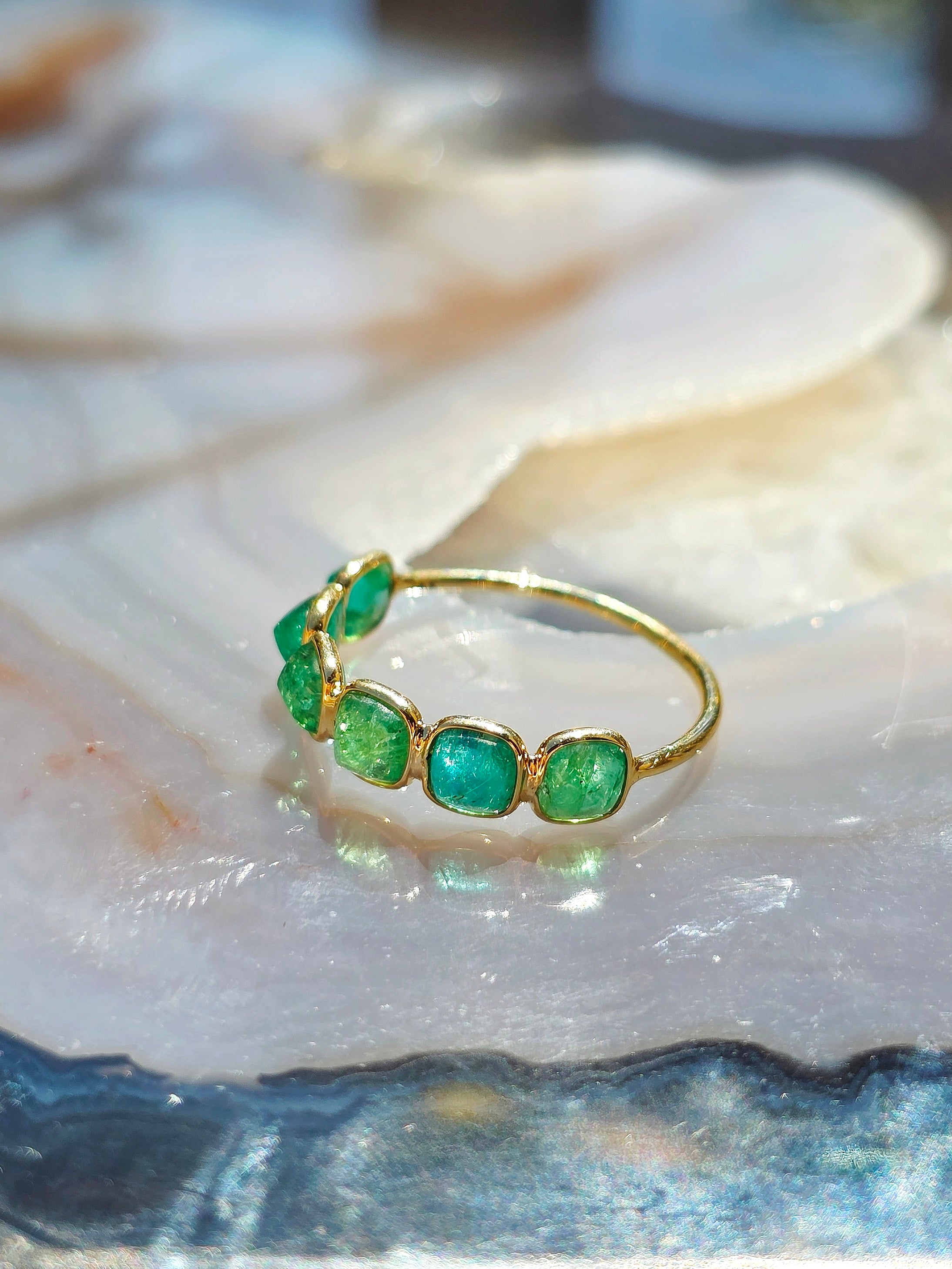 14k Yellow Gold Gemstone Stacking Ring | Indulgems | Designs in Real Gold