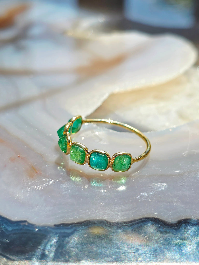 14k Yellow Gold Gemstone Stacking Ring | Indulgems | Designs in Real Gold