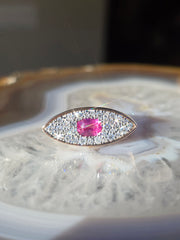14k Rose Gold & Platinum Mahenge Spinel Diamond Ring | Indulgems | Luna Collection