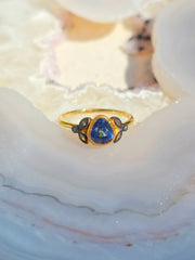 18k Yellow Gold Gemstone Laurel Rings Sz 7 | Indulgems