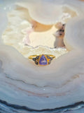 18k Yellow Gold Gemstone Laurel Rings Sz 7 | Indulgems