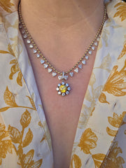 14k Yellow Gold Sphene & Lab Diamond Pendant | Indulgems | Diana Collection