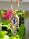 18k Solid Gold Antique Micromosaic Pendant Locket | Indulgems