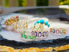 14k Yellow Gold Gemstone Stacking Ring | Indulgems | Designs in Real Gold